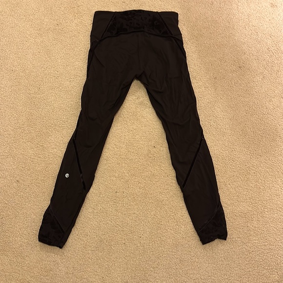 Lululemon Leggings With Sheer Floral And Velvet Panels - Picture 5 of 8